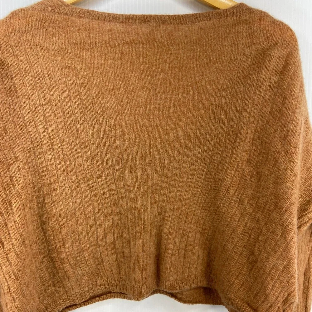 Free People Elias Cashmere Long Sleeve V‎ Neck Sweater Cinnamon Womens Small